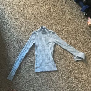 Bershka ice blue ribbed turtleneck